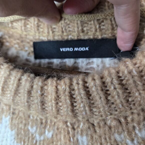 NWT Vero Moda Brown O-Neck Nordic Sweater Small - Picture 3 of 8